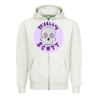Oatmeal Heather Penelope Scott Skeleton Zipper Hoodie - ArtMosaic