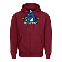 Burgundy springfield thunderbirds Zipper Hoodie - ArtMosaic