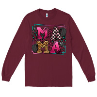 Burgundy Racing leopard frame mama Mother's Day Long Sleeve Tee - LillyAllenDesigns