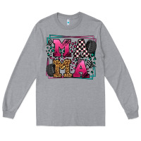 Heather Grey Racing leopard frame mama Mother's Day Long Sleeve Tee - LillyAllenDesigns