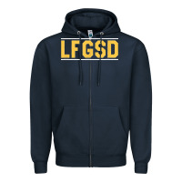Navy Exclusive Brown LFGSD Official Fun Design T Shirt Zipper Hoodie - ArtMosaic