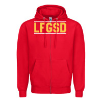 Red Exclusive Brown LFGSD Official Fun Design T Shirt Zipper Hoodie - ArtMosaic