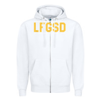 White Exclusive Brown LFGSD Official Fun Design T Shirt Zipper Hoodie - ArtMosaic
