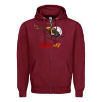 Burgundy bell 47 helicopter Zipper Hoodie - ArtMosaic