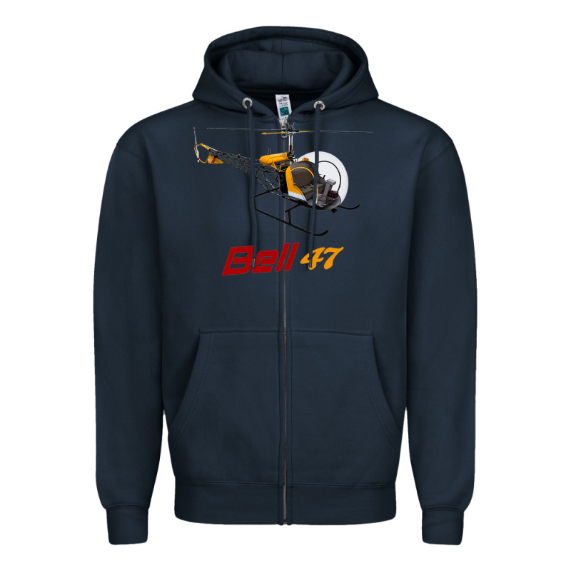 Bell 47 Helicopter Zipper Hoodie by ArtMosaic | Teevron