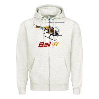 Oatmeal Heather bell 47 helicopter Zipper Hoodie - ArtMosaic