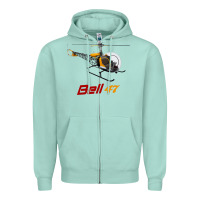 Seafoam bell 47 helicopter Zipper Hoodie - ArtMosaic