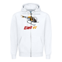 White bell 47 helicopter Zipper Hoodie - ArtMosaic