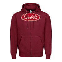 Burgundy peterbilt truck racing vintage Zipper Hoodie - ArtMosaic