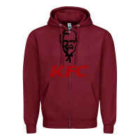 Burgundy k.f.c-restaurant Zipper Hoodie - ArtMosaic