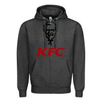 Charcoal Heather k.f.c-restaurant Zipper Hoodie - ArtMosaic