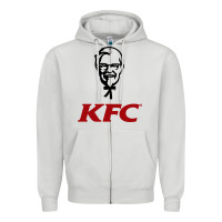 Dove Grey k.f.c-restaurant Zipper Hoodie - ArtMosaic