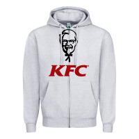 Heather Grey k.f.c-restaurant Zipper Hoodie - ArtMosaic