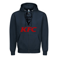 Navy k.f.c-restaurant Zipper Hoodie - ArtMosaic