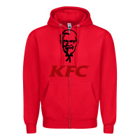 Red k.f.c-restaurant Zipper Hoodie - ArtMosaic