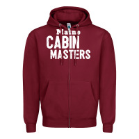 Burgundy maine cabin masters Zipper Hoodie - ArtMosaic