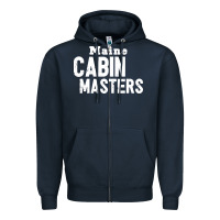 Navy maine cabin masters Zipper Hoodie - ArtMosaic