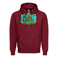 Burgundy merry & bright Zipper Hoodie - JahusDesignShop