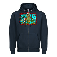Navy merry & bright Zipper Hoodie - JahusDesignShop