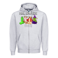 Heather Grey halloween vibes dick tie dye hippie retro lazy costume Zipper Hoodie - ArtMosaic