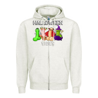 Oatmeal Heather halloween vibes dick tie dye hippie retro lazy costume Zipper Hoodie - ArtMosaic