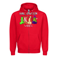 Red halloween vibes dick tie dye hippie retro lazy costume Zipper Hoodie - ArtMosaic
