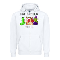 White halloween vibes dick tie dye hippie retro lazy costume Zipper Hoodie - ArtMosaic