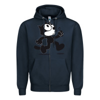 Navy felix the cat whistling Zipper Hoodie - ArtMosaic