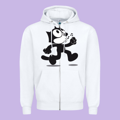 Felix The Cat Whistling Zipper Hoodie Designed By Artmosaic