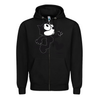Black felix the cat whistling Zipper Hoodie - ArtMosaic