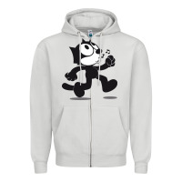 Dove Grey felix the cat whistling Zipper Hoodie - ArtMosaic