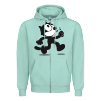 Seafoam felix the cat whistling Zipper Hoodie - ArtMosaic