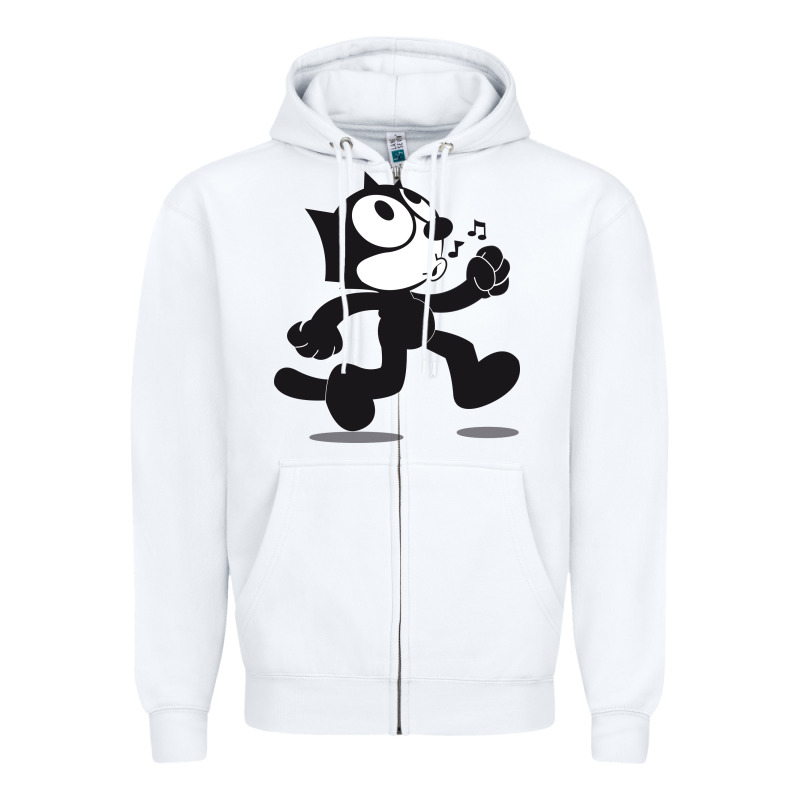 Felix The Cat Whistling Zipper Hoodie by ArtMosaic | Teevron