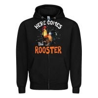 Black Here Comes The Rooster Shirt Chicken Lady Outfit 243 Zipper Hoodie - ArtMosaic