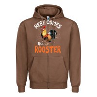 Chestnut Here Comes The Rooster Shirt Chicken Lady Outfit 243 Zipper Hoodie - ArtMosaic