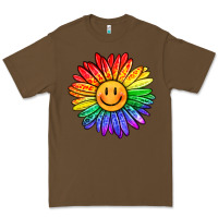 Cacao rainbow smiley face sunflower Premium Tee - OliviaCreatesArt