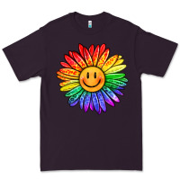 Plum rainbow smiley face sunflower Premium Tee - OliviaCreatesArt