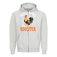 Dove Grey Here Comes The Rooster Shirt Chicken Lady Outfit 243 Zipper Hoodie - ArtMosaic
