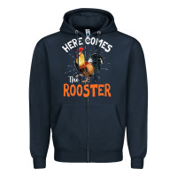 Navy Here Comes The Rooster Shirt Chicken Lady Outfit 243 Zipper Hoodie - ArtMosaic