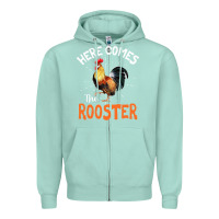 Seafoam Here Comes The Rooster Shirt Chicken Lady Outfit 243 Zipper Hoodie - ArtMosaic