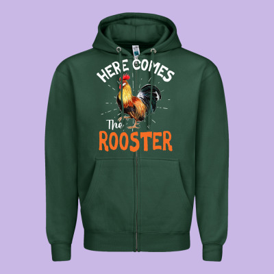 Here Comes The Rooster Shirt Chicken Lady Outfit 243 Zipper Hoodie Designed By Artmosaic