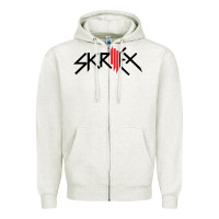 Oatmeal Heather white skrillex Zipper Hoodie - ArtMosaic