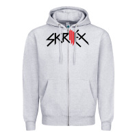 Heather Grey white skrillex Zipper Hoodie - ArtMosaic