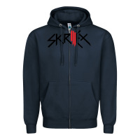 Navy white skrillex Zipper Hoodie - ArtMosaic