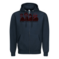 Navy sure i'm a marxist Zipper Hoodie - ArtMosaic