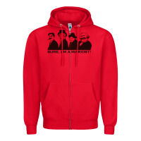 Red sure i'm a marxist Zipper Hoodie - ArtMosaic