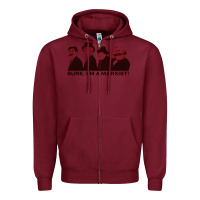 Burgundy sure i'm a marxist Zipper Hoodie - ArtMosaic