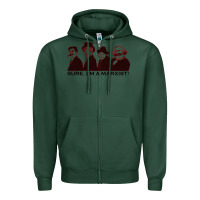 Sports Green sure i'm a marxist Zipper Hoodie - ArtMosaic