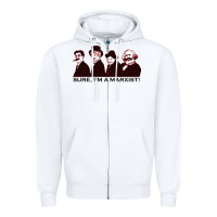 White sure i'm a marxist Zipper Hoodie - ArtMosaic