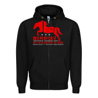 Black Red Pony Cafe, Funny cute horse lover Zipper Hoodie - ArtMosaic